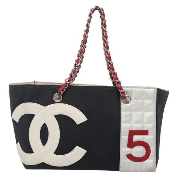 Chanel Numero 5 Navy Canvas shoulder - Picture 1 of 10